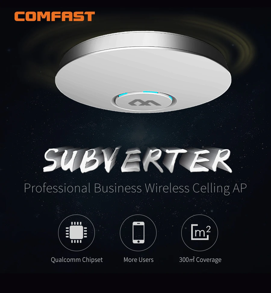 COMFAST супермаркет 1000sq покрытия Wi Fi решение 300 Мбит/с 2.4g беспроводное устройство маршрутизатор AP 48 в POE поддержка OpenWRT
