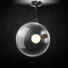 Lámpara de techo de bola de cristal Vintage europea moderna para comedor, Industrial retro, dormitorio, balcón, accesorios de iluminación LED para techo