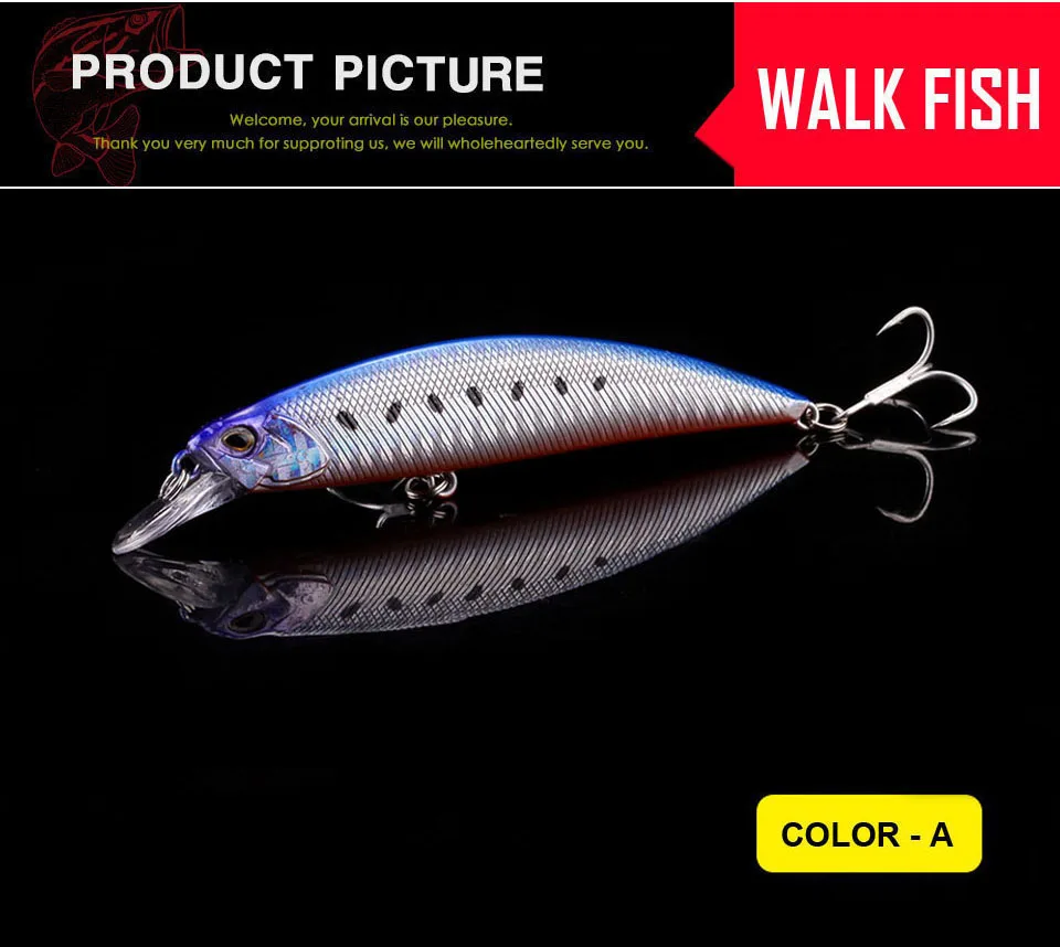 Ходить Рыба 1 шт. 3D приманка для рыбалки с глазками 105 мм 15,9 гр., погружная блесна, воблер, твердая приманка бас щука, искусственная приманка для приманки рыболовные снасти