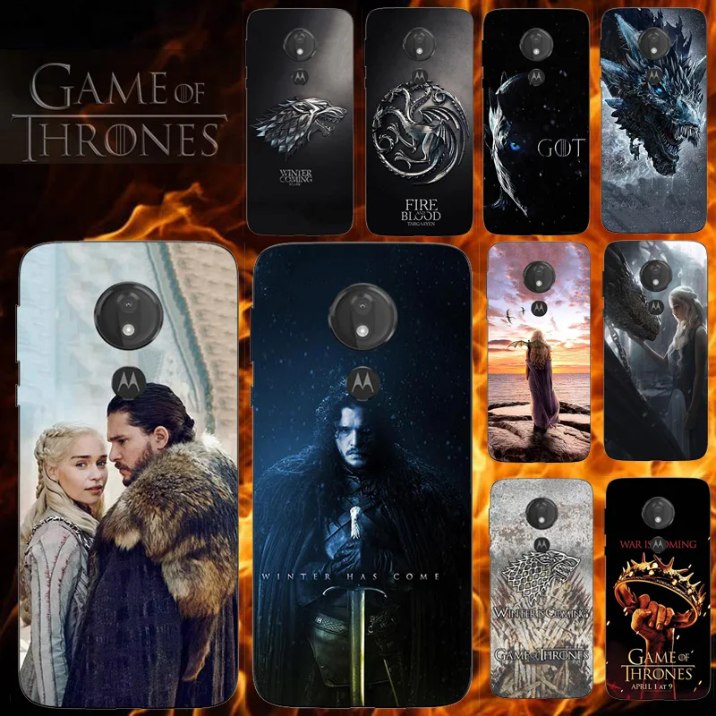 

Phone Case For Motorola Moto G7 G 7 Plus Play Power soft Silicone Cover for Game Of Thrones Seasons 8 Daenerys Dragon Jon Snow
