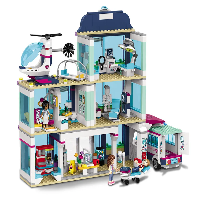 

932pcs 41318 Heartlake City Park Love Hospital Princess Girl Friends Building Block Compatible Friends Brick Toy