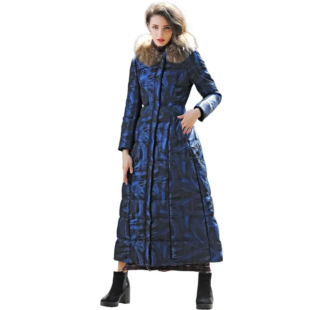 Cheap 2016 Autumn Winter Fur Collar Hooded Long Parkas Women Plus Size S-XXXL X-Long Thick Warm Coat Wadded Overcoat RS459