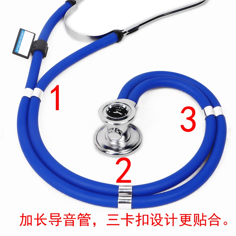 

Stethoscop Medical Heart Care With A Double Tube Clock And Multi-function Timing Plus Long Paragraph Stethoscope Earmuffs