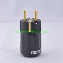2pcs Audio AMP EUR Schuko AC Main Power Plug Male Plug Polish Brass P209E Black huiyishun ys 400 4 loads audio video amp splitter black ac 220v uk plug