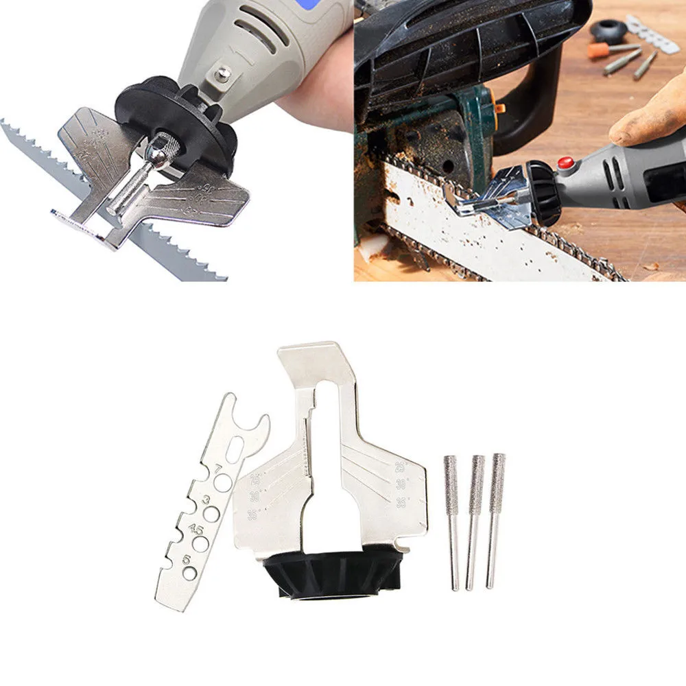 

Grinding Chain Mini Drill Saw Sharpening Attachment Sharpener Guide Adapter Dremel Style Drill Rotary Power Tools Accessories#20