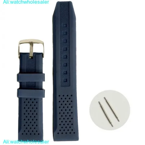 22mm Navy Blue Color Silicone Jelly Rubber Unisex Watch Band Straps WB1051E22JB