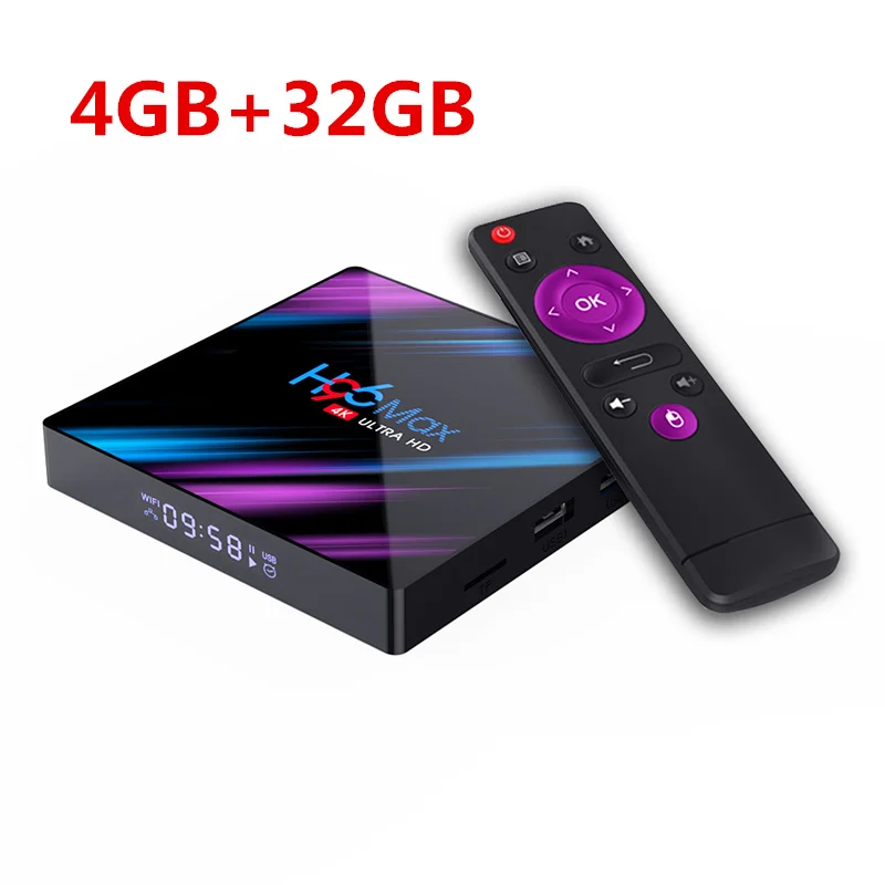 H96 Max RK3318 Смарт ТВ коробка Android 9,0 Media player 2,4 г/5G двухдиапазонный Wi-Fi, H96Max 4G 32G/64G 4K HDR мини коробка светодиодный Дисплей - Цвет: 4gb32gb