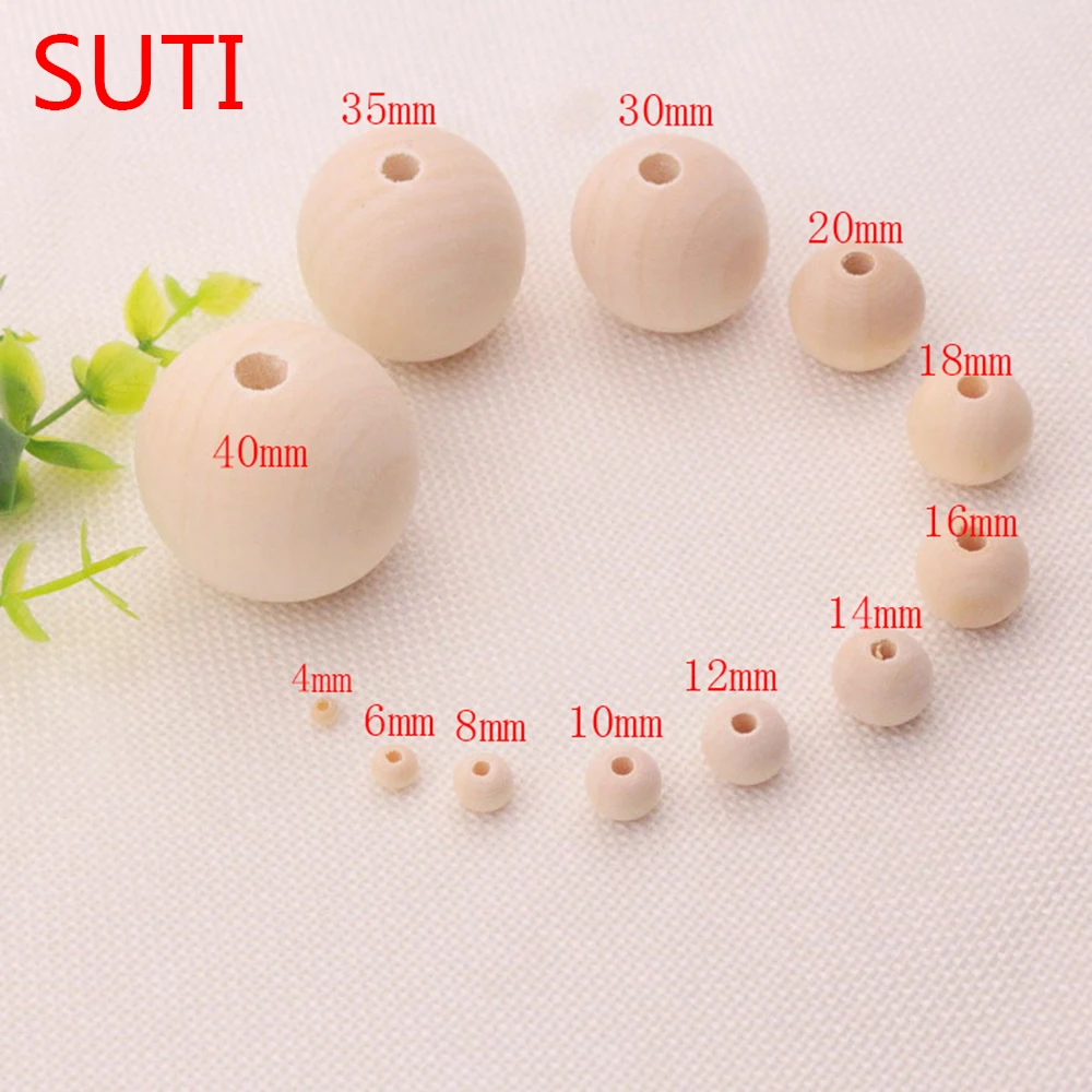

Pick 4/6/8/10/12/14/16/18/20/25/30/40/50mm Wood Spacer Bead Natural Color Wooden Beads Jewelry Making