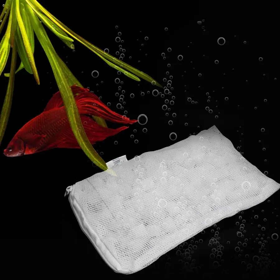 Aquarium Polymer Degradable Plastic Biochemical Ball Fish Tank Filter Media 500ml with Cleaning Mesh Bag