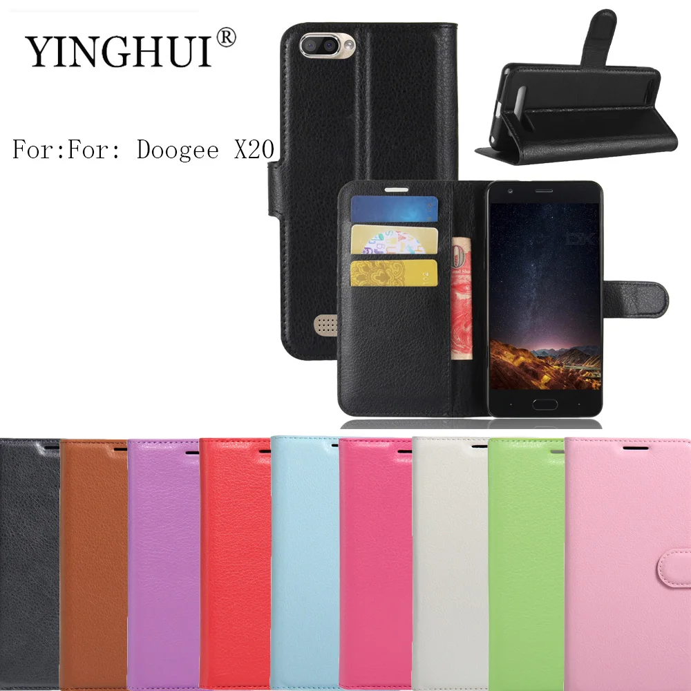 Yinghui Для Doogee X20 Дело имиджевый принципиально крышка Чехол случае coques Бумажник