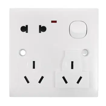 

White 250V 10A US AU plug power socket wall socket charger socket panel universal