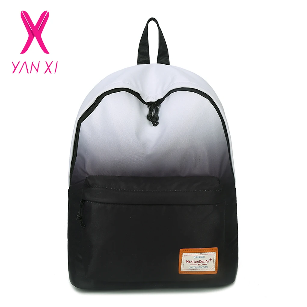 

YANXI Women Printing Backpacks Gradient Color School Bags for Teenage Girls School Shoulder Bags Waterproof Bookbag Mochila