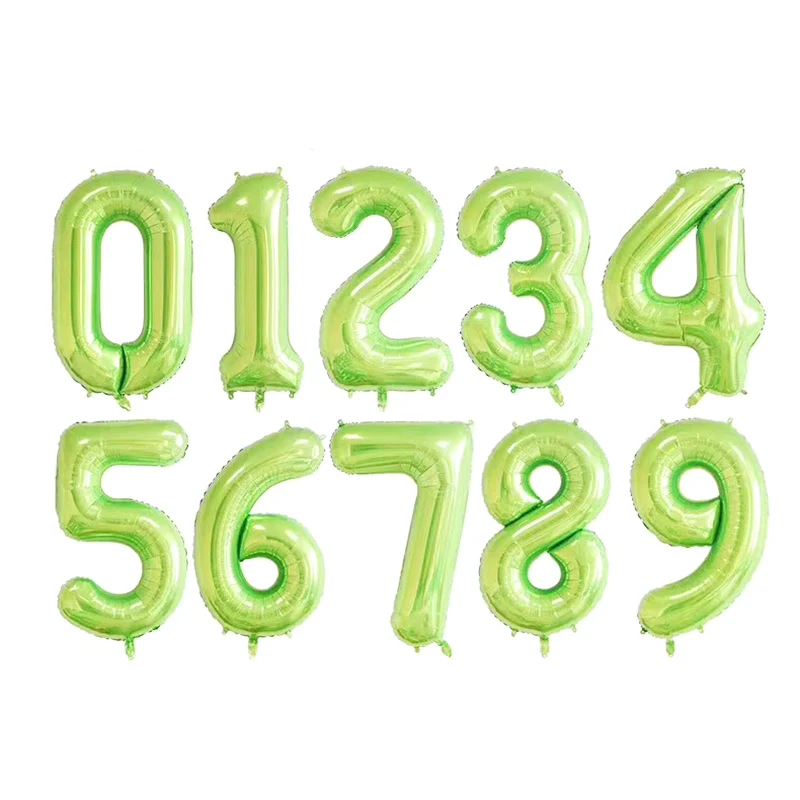1 шт. 40 дюймов фиолетовая алюминиевая фольга зеленый номер воздушные шары 1-й День рождения Микки Декор поставки 40 воздушные шары на день рождения 30 jaar - Цвет: 40inch green