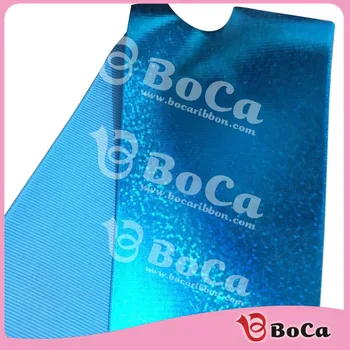 

hot sale 100 yards 3 inch blue hologram grosgrain ribbon wholesale