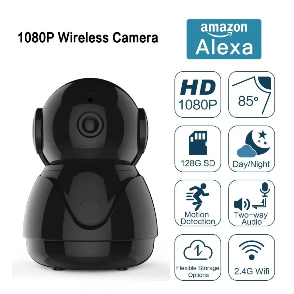 Seculink 1080P Home IP Camera Pan/Tilt Night Vision Motion Detection Alarm 2-Way Audio WiFi Wireless Video Monitoring