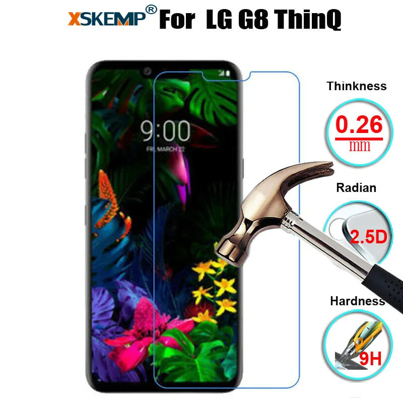 

XSKEMP Premium Genuine Tempered Glass Screen Protector Anti-Shatter For LG G8 ThinQ Protective Scratch-Resistant Film Coverage