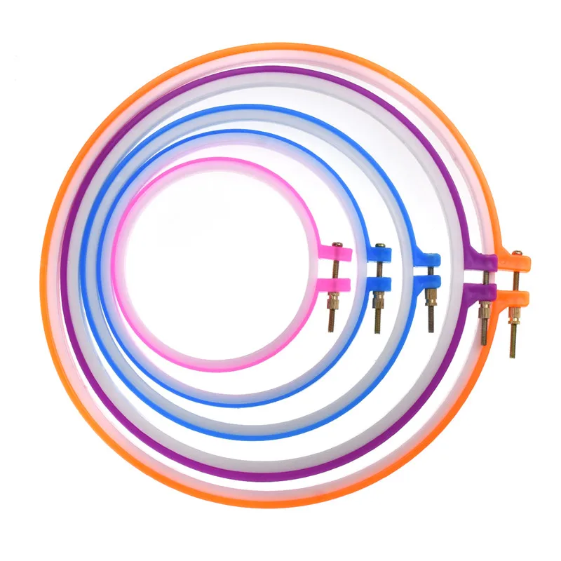 

Looen Brand 1Piece Adjustable Sewing Tools Plastic Multicolor Embroidery and Cross Stitch Hoop Set Embroidery Hoop Ring Frame