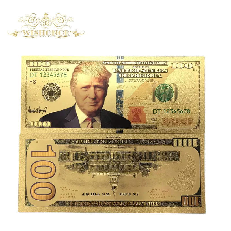 Все типы горячие продажи американская банкнота долларовая Золотая банкнота в 24k позолоченные бумажные деньги для сбора - Цвет: 100 - T