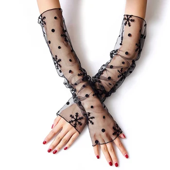 

1 Pair Summer Fishnet Dual Function Silk Anti-UV Gloves Or Leg Lace Mesh Socks Sun Protection