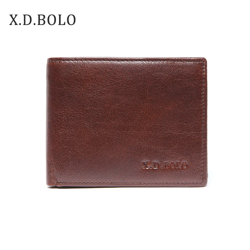 

X.D.BOLO Genuine Leather Men Wallet Brand Luxury Leather Wallets Office Male Wallet Business Man Bifold Wallet Small Purse