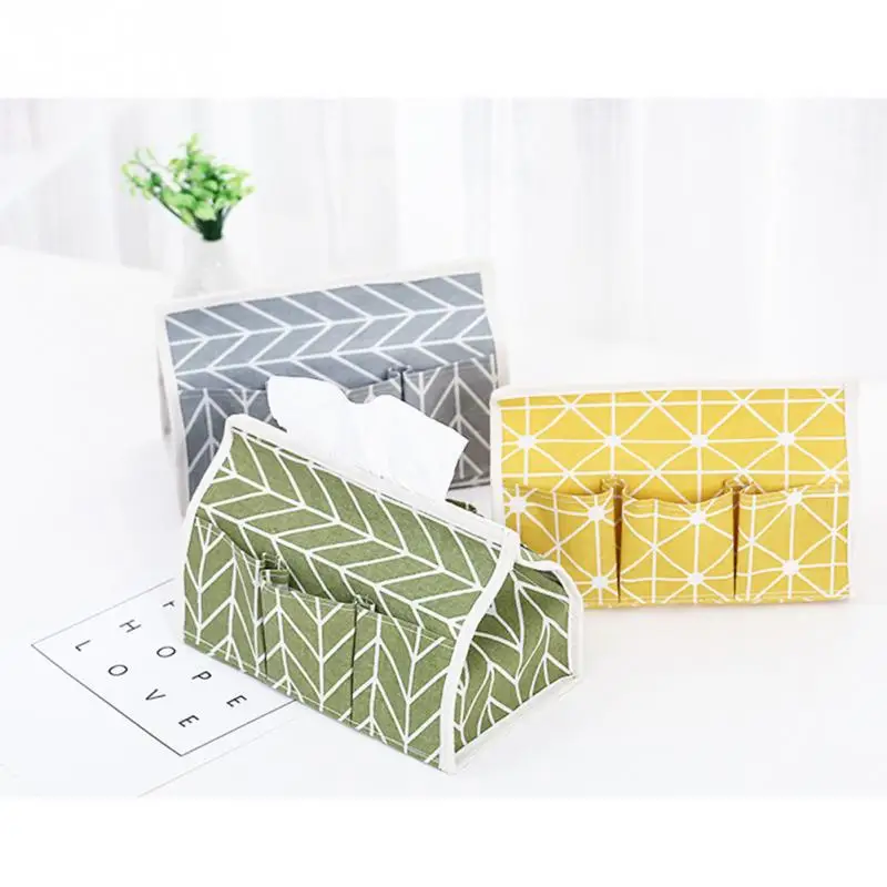 

Multifunction Tissue Box Desktop Pumping Napkin Paper Holder Waterproof 6 Pocket Tiussue Case Storage Bag For Home Decor