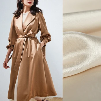 

145CM Wide 265G/M Weight Double Faced Solid Color Pink Red Black Triacetate Polyester Fabric for Spring Dress Jacket Pants DE968