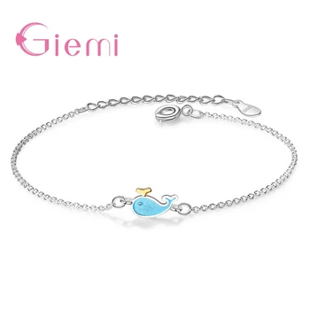 

Fashion Brand Bracelet With Whale Shape Opal High Quality 925 Sterling Silver Adjustable Romantic Ladies Valentine's Gift