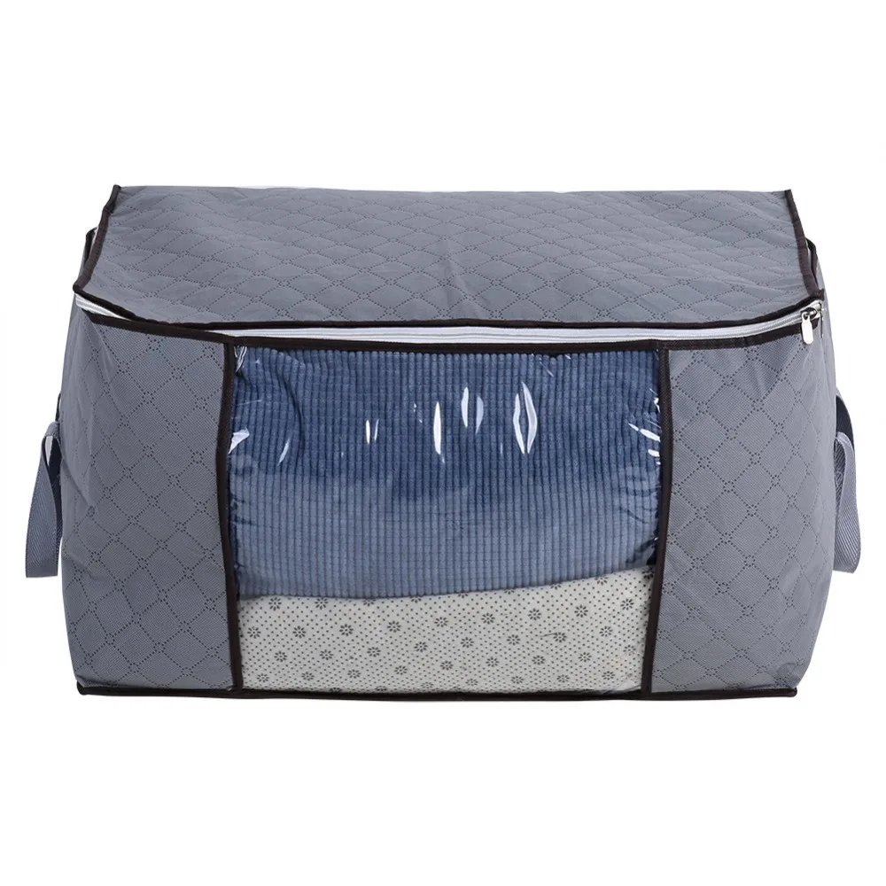 

Large Size Foldable Durable Non-Woven Farbic Storage Bag Handle Carry-on with Zipper For Clothes