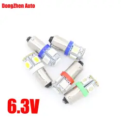 Dongzhen BA9S T4W H6W 5 5050 smd 6.3 В СИД автомобиля Клин спереди и сзади указатель поворота чайник лампы automobliles внешний лампы 10 шт