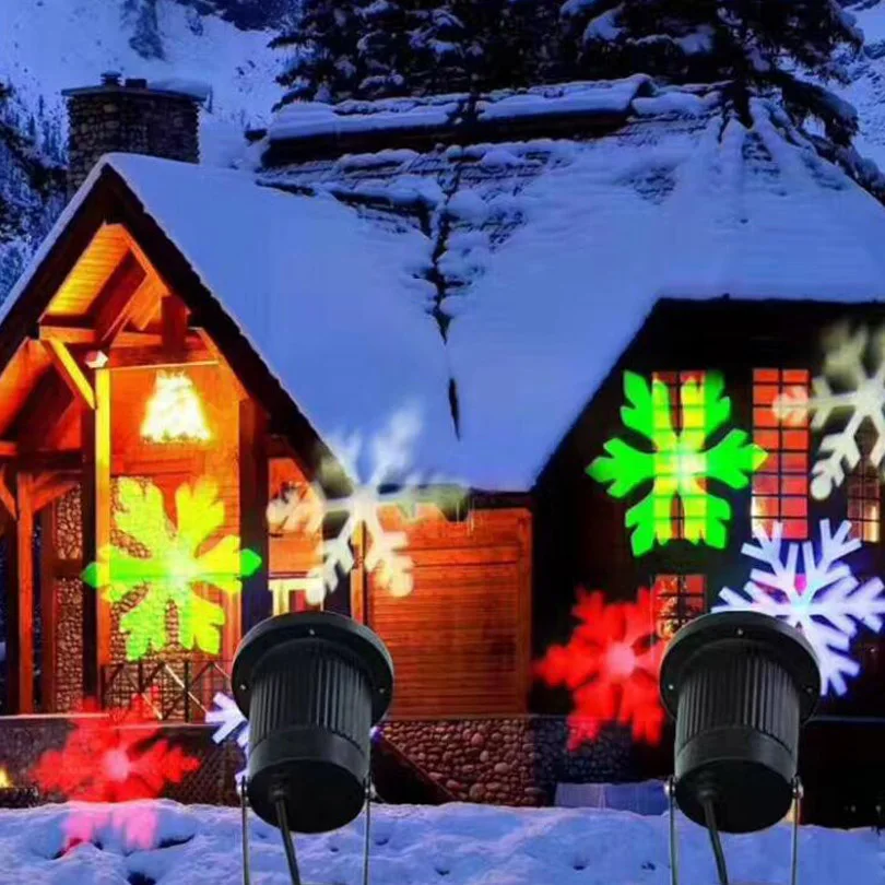Christmas Light Snowflake Laser Projector Outdoor Lawn Lamp Led Waterproof Landscape Garden Indoor Decor Home light Disco DJ snowflake christmas lights moving sparkling led landscape laser projector star light lawn waterproof garden lamps xmas decor