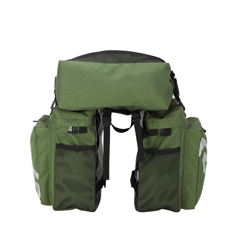 ROSWHEEL 14892 carretera de montaña bicicleta 3 en 1 baúl bolsas ciclismo doble lado Rack trasero cola alforjas asiento paquete luggage Carrier - 5