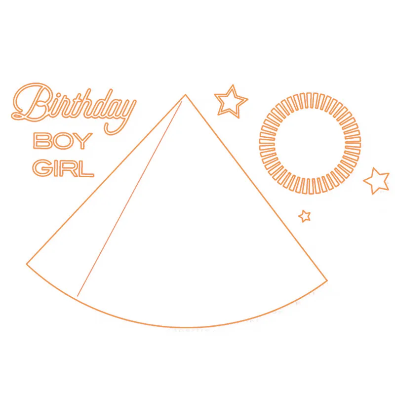 

Eastshape Die Cutting Birthday Party Hat Metal with Clear Stamp DIY Decor Embossing Scrapbooking Craft Card Stencil Template