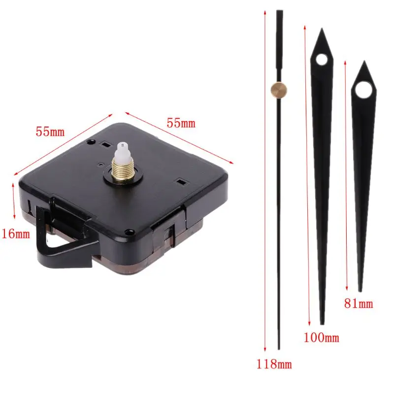 42 Styles Silent Large Wall Clock Quartz Clock Movement Mechanism Hands Wall Repair Tool Parts Silent Kit Set DIY Black Pointer