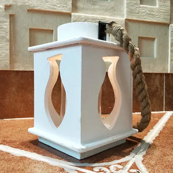 

Nordic Retro Wooden Lantern Windbreak Creative Pastoral Romantic Candlelight Dinner Candlestick