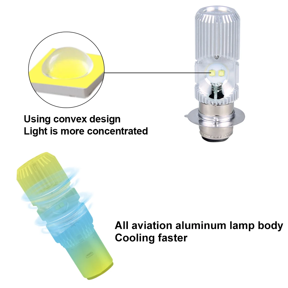 AcooSun H4 Led Bombillas фара мотоцикла лампы Led H4 HS1 BA20D P15-D 12 В 6500 к Hi/Lo луч светильник для моторов скутеров трактора