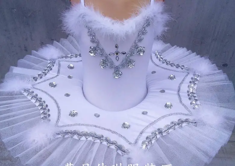 Ragazze Bianco Lago Dei Cigni Balletto Principessa Danza Dress 2-8Y Bambini Tutu Del Leotard Di Balletto Danza Pattinaggio Di Figura Dress