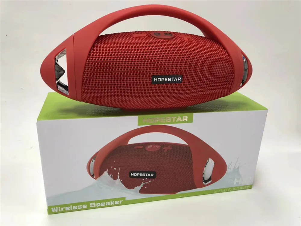 HOPESTAR H37 регби Bluetooth динамик стерео Саундбар водонепроницаемый портативный беспроводной сабвуфер с функцией power Bank TF USB MP3 - Цвет: Красный