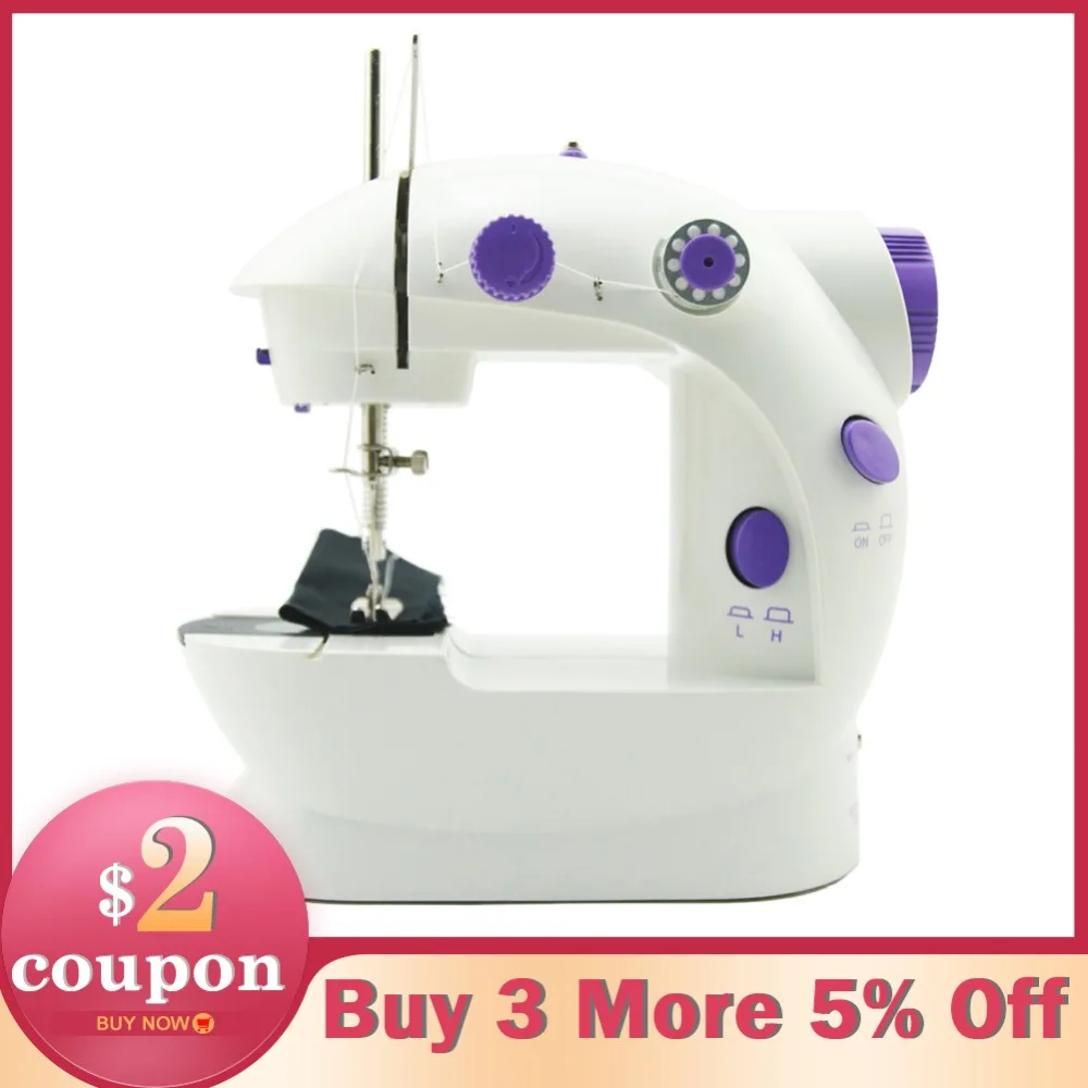 

Electric Mini Sewing Machine For Home Hand Machine To Sew 110/220V Speed Adjustment with Light Handheld Sewing Machine