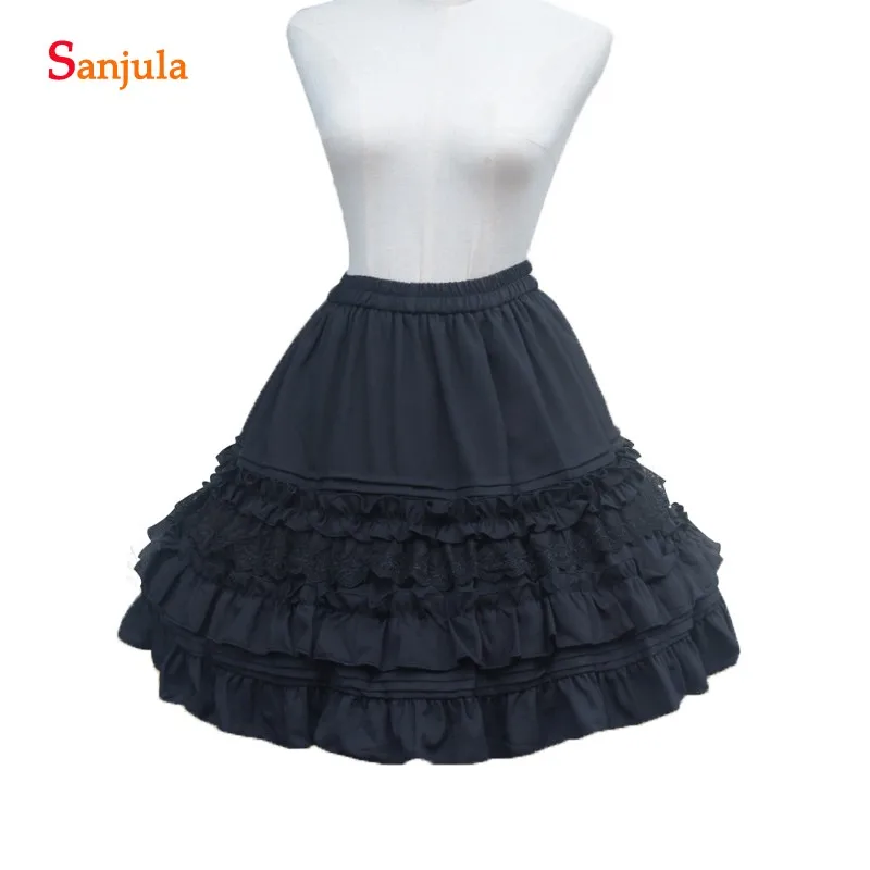 

Vintage Lolita Underskirts for Costume Midi Skirts With Ruffles A-line High Waist Women Petticoats For Party Dress P031