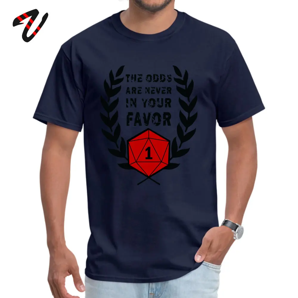 2018 New Men T-Shirt Crazy Cool Tops Shirts 100% Cotton Short Sleeve Slim Fit Tee Shirts O Neck Top Quality The Odds Are Never In Your Favor12489 navy