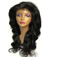 Bombshell черные натуральные волнистые волосы, завязанные вручную синтетические волосы на кружеве, парик из термостойкого волокна, часть, натуральные волосы для женщин