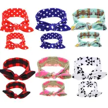 2 stks/set Moeder Baby Tulband Mama En Me Bijpassende Hoofdband Moeder Dochter Konijnenoren Hoofdbanden Bloemenprint Haaraccessoires 4829(China)