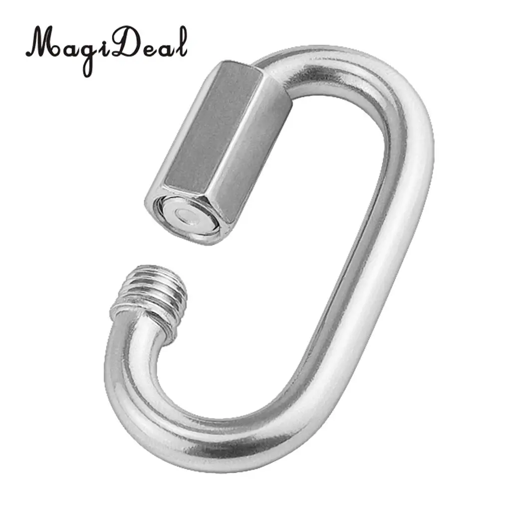 5mm X 50mm Stainless Steel Carabiner Screw Lock Quick Link Ring Hook Buckle