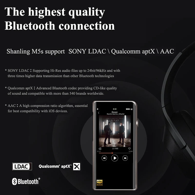 Портативный музыкальный плеер Shanling M5s Bluetooth Hi Res MP3 двойной AK4493EQ 2 5 мм