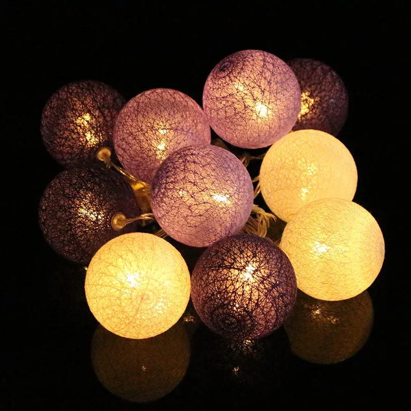 

10 LED String Light Christmas Battery Operated Cotton Ball LED Fairy String Light Party Wedding Home