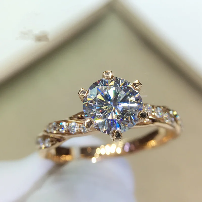 18 K 750Au золото Moissanite алмазное кольцо обручальное кольцо D Цвет VVS с национальным сертификатом MO-H100105