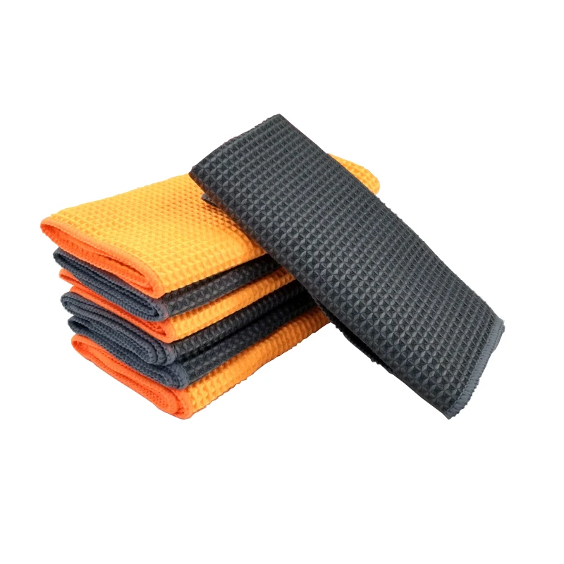 

1pc Car Wash Towel Car Window Care Microfiber Towel Car Detailing Cleaning Waffle Weave Cloth Kitchen Cleaner 40x40cm