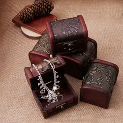 Винтажный цветочный мини-замок ювелирное Ожерелье Браслет Подарочный держатель для хранения Коробка Чехол