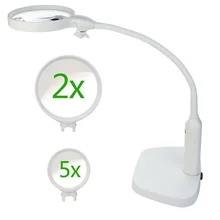 

Table Lamp Magnifying Glass Interchangeable Lens 2X 5X USB LED Light Illumination Magnifying Glass HD Reading Hose Magnifier