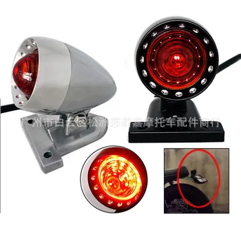 

chrome silver black metal professional Modified parts scooter rear cruise motorcycle brake light for harley LED moto tail light
